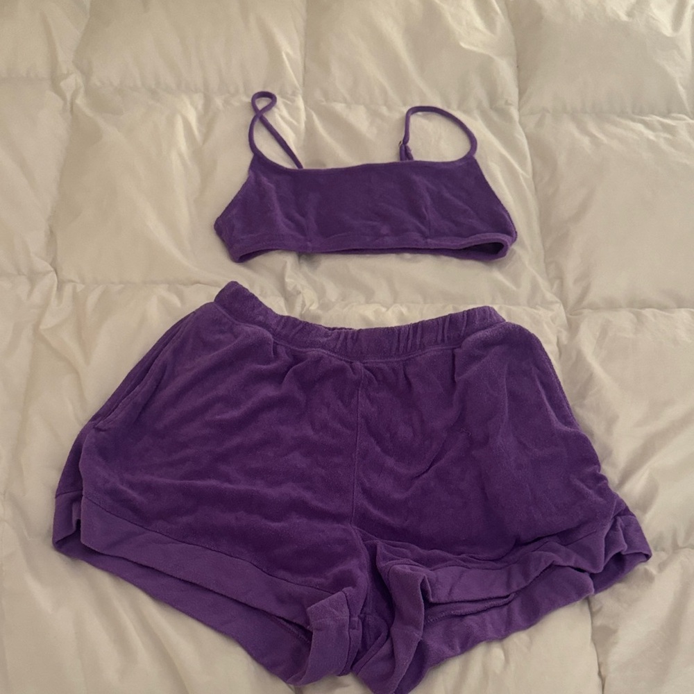Danielle Bernstein x WWW Purple Women's Two-Piece Sleep Set - Bralette & Shorts